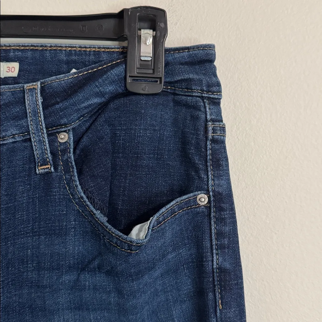 Levi's 725 High Rise Boot Cut Classic Blue Jeans size W30 x L34 long inseam - Image 7