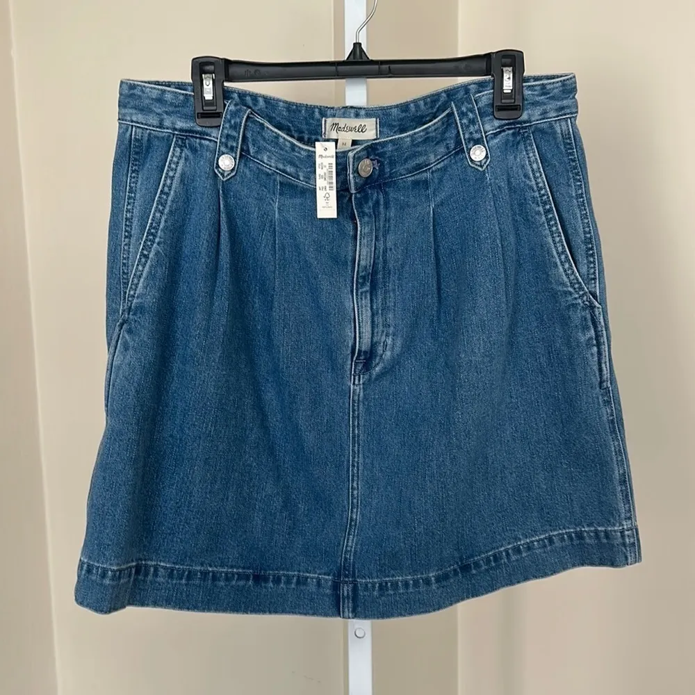 NWT Madewell Denim Pleated Mini Skirt in Upton Wash size 32 - Image 4