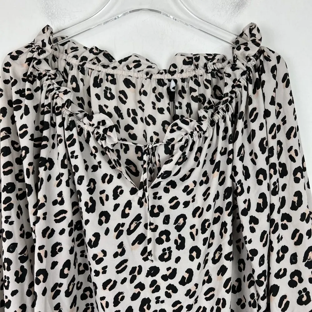 NWT Le Gali Camie Blouse Top Leopard Print Lace Long Sleeves Size XS NEW - Image 3