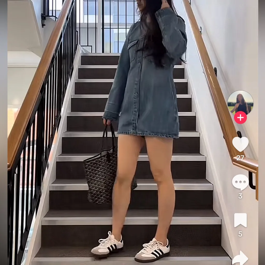 Zara Blue Denim Mini Dress - Image 7