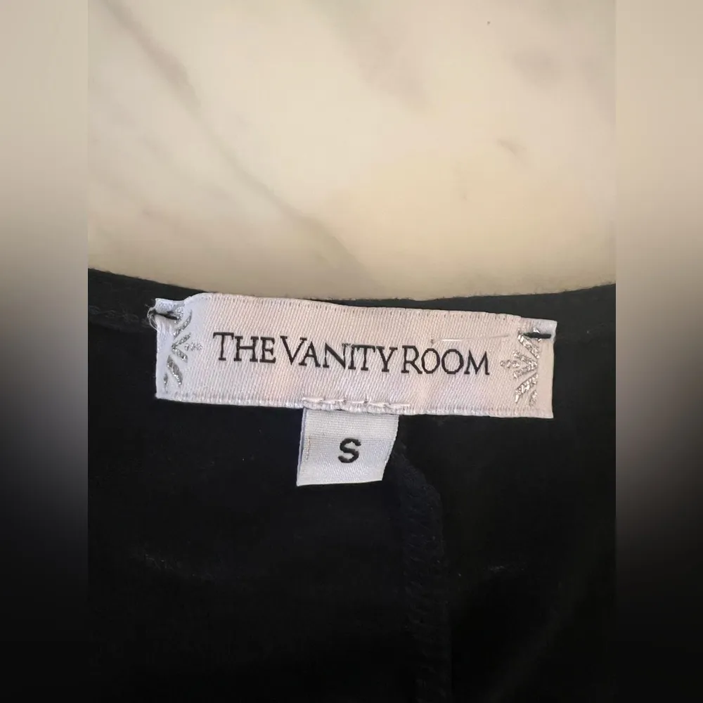 The Vanity Room Women's Size Small Black Asymmetrical Hem Dress 3/4 Sleeve - Image 4