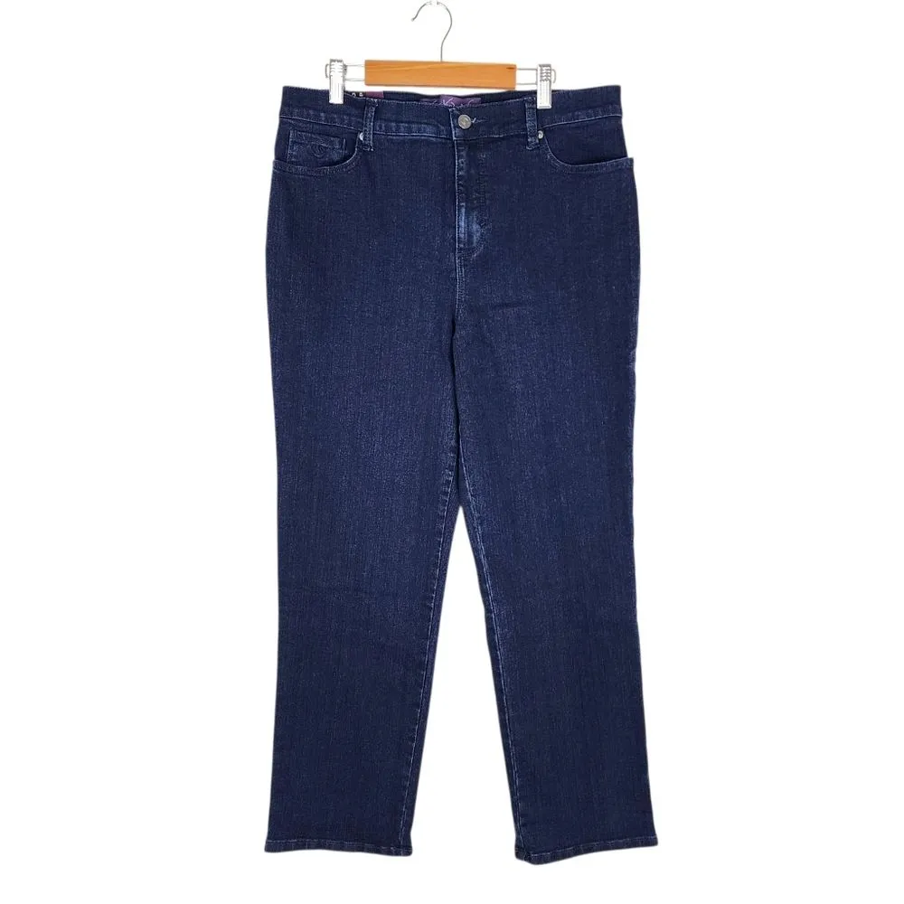 Gloria Vanderbilt Amanda Classic Rise Tapered Leg Jean Dark Blue Size 12 Short - Image 3