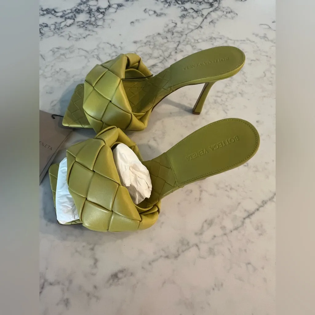 Bottega Veneta Sandal Pelle S Gomma Leather Heel New Size 39.5 $1200 - Image 5
