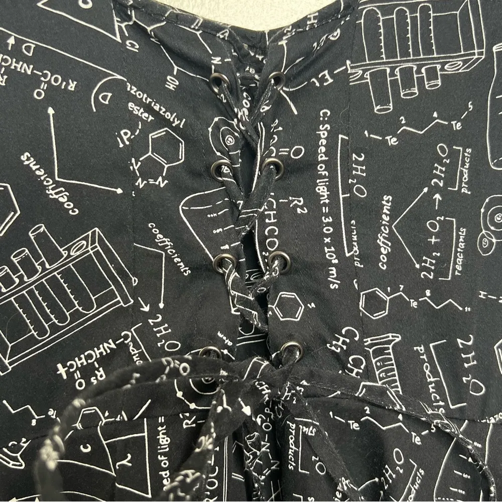 Hot Topic Science Chemistry Fit and Flare Dress Woman’s size Small Lace Up Back - Image 5