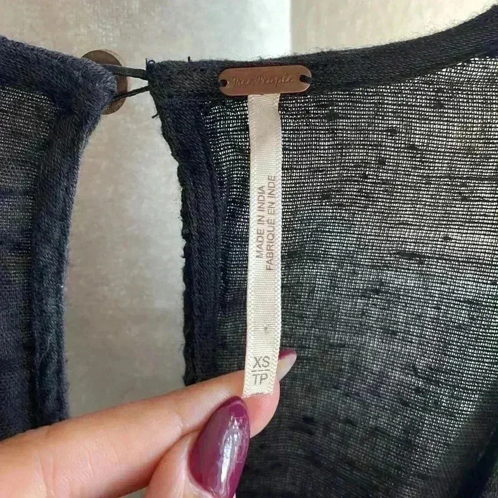 Free People Knot Plunge Front Rayon‎ Cotton Mini Dress - Image 8