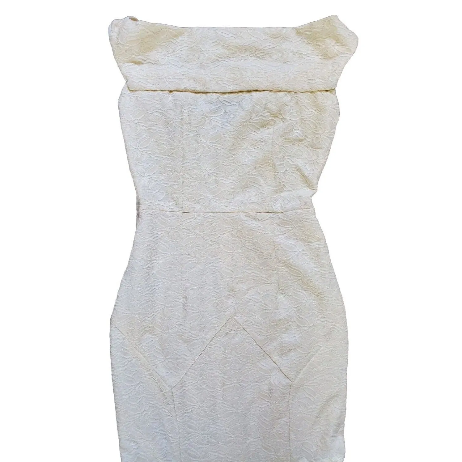 Muxxn Wedding Dress Women Small Fit Flare Cream White Boat Neck Mermaid Prom Size undefined - Image 5