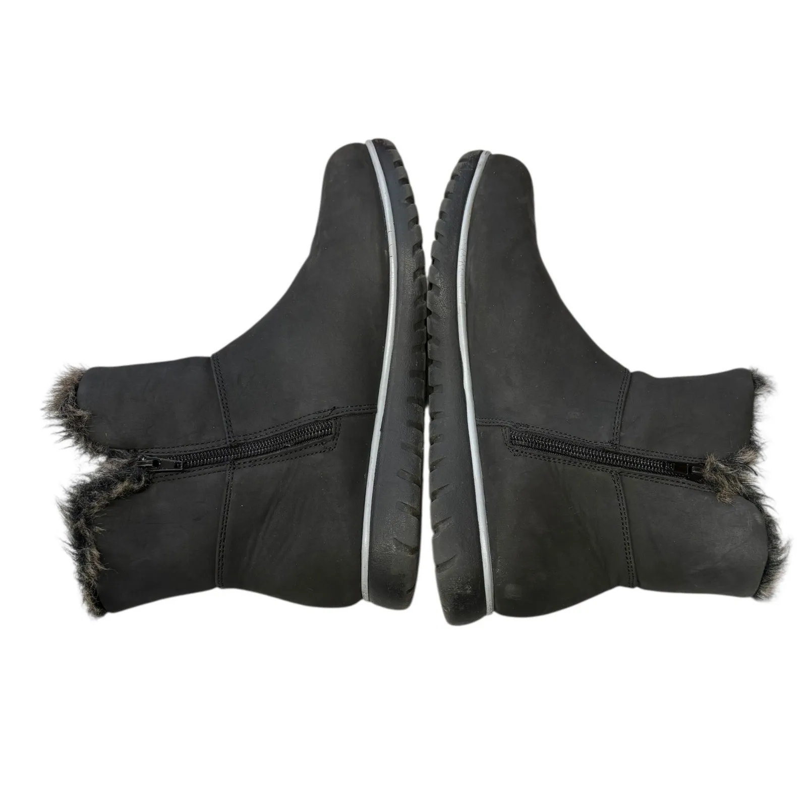 London Fog Women's Whiteout Faux Fur Short Ankle Side Zip Winter Cozy Boots 8 - Image 4