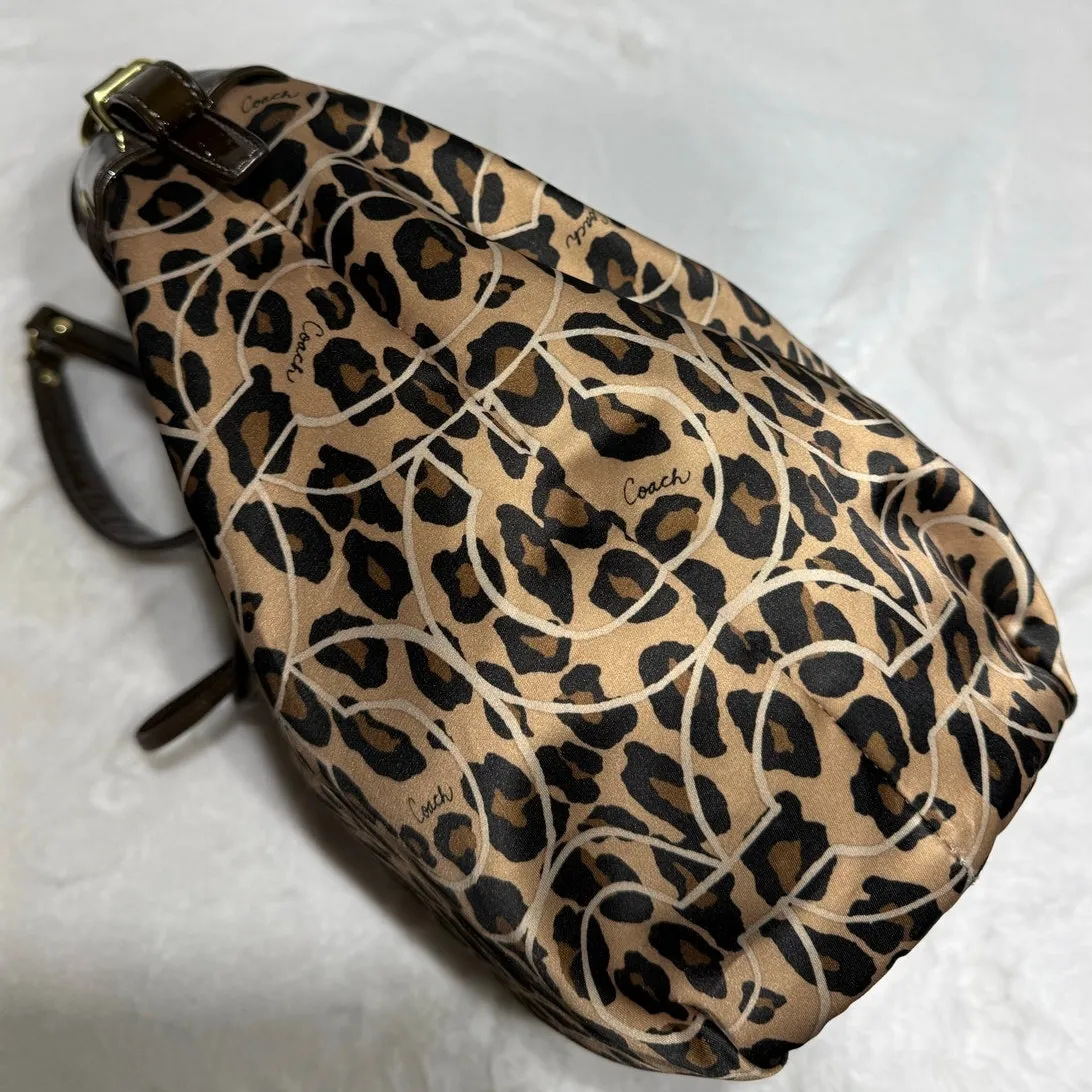 Coach Madison Ocelot OP Art Marielle Patent Leather Trim Bucket Drawstring Bag - Image 9