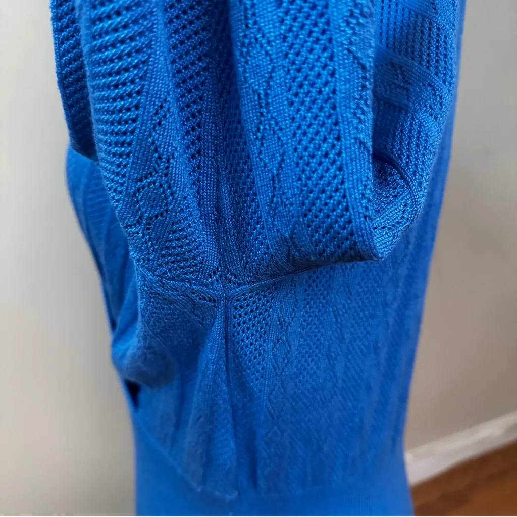 Pink Rose Vibrant Blue V-Neck Knit Sweater S NWT Wrap Glam Chic Trendy Feminine - Image 14