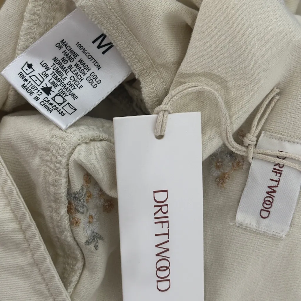 Driftwood x Free People Cream Ruffle High-rise Tiered Embroidered Mini Skirt NWT - Image 4