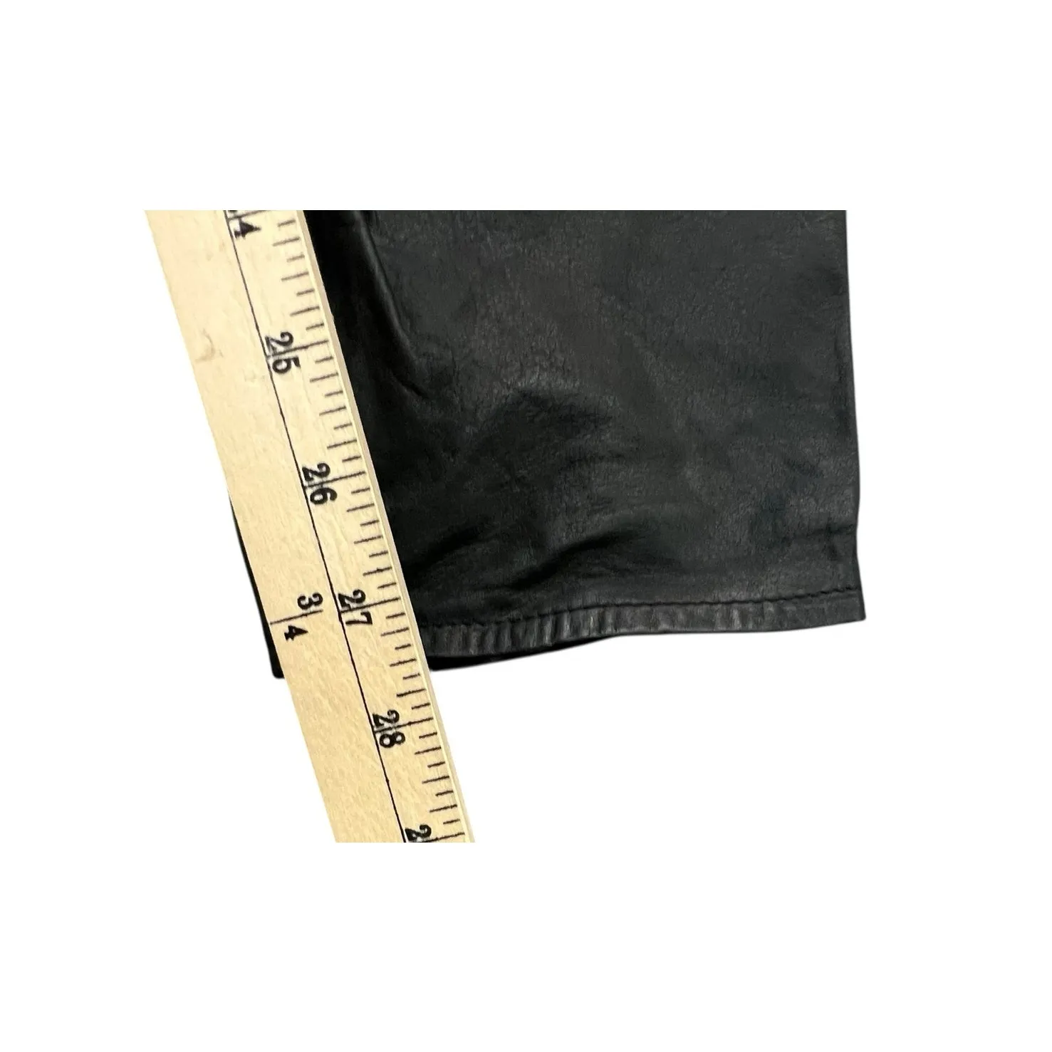 Vintage 90s Charles Klein Leather Pants Womens S Black High Rise Rock Retro Moto - Image 10