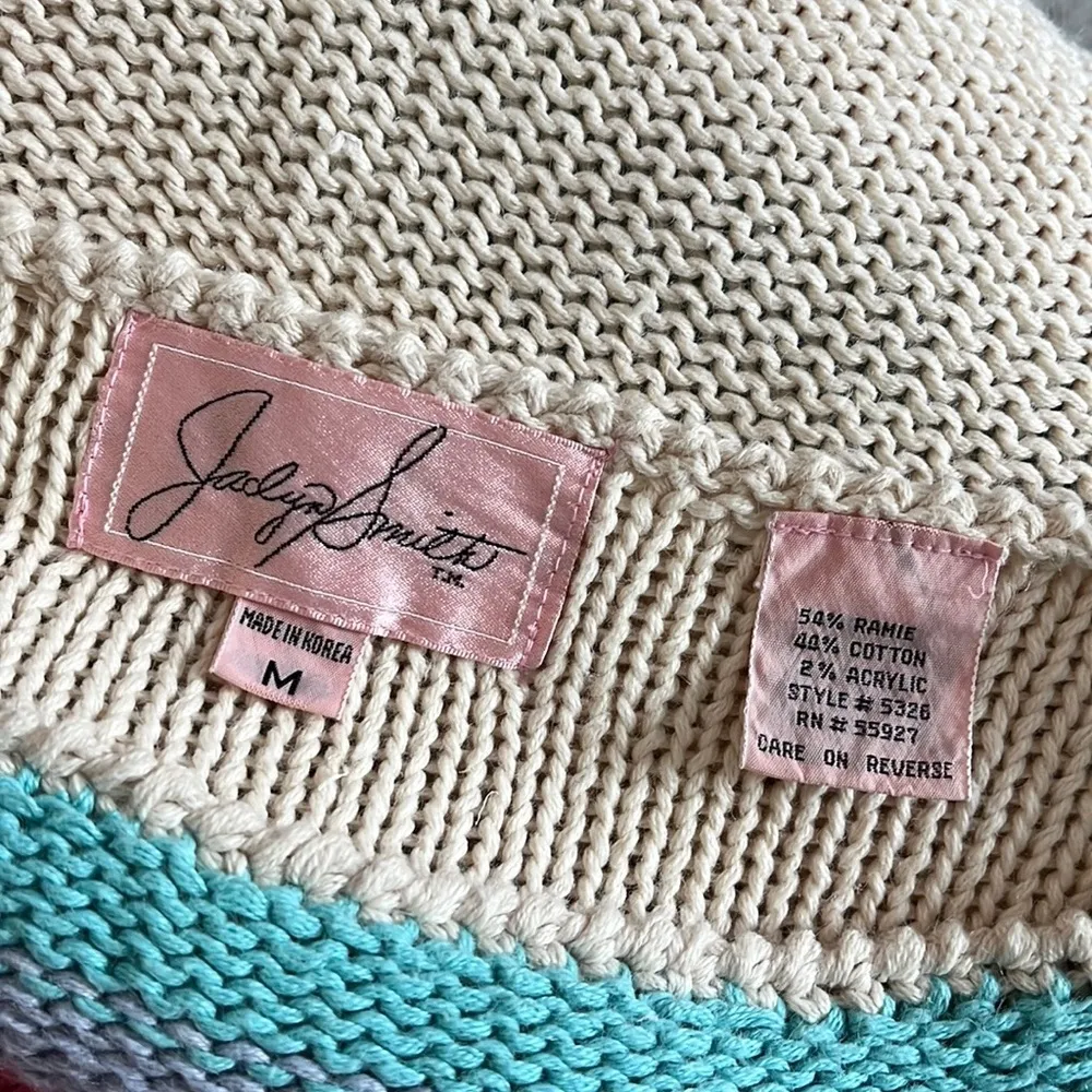 Vintage Sweater Vest Striped Knit Jaclyn Smith M Medium - Image 4