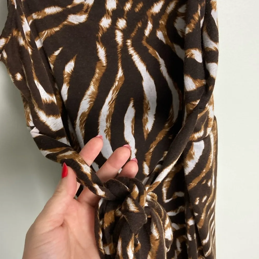 J.T.B Tunic Tank Top Cheetah Print Y2K Women’s Size Small Beaded Brown Tan - Image 7