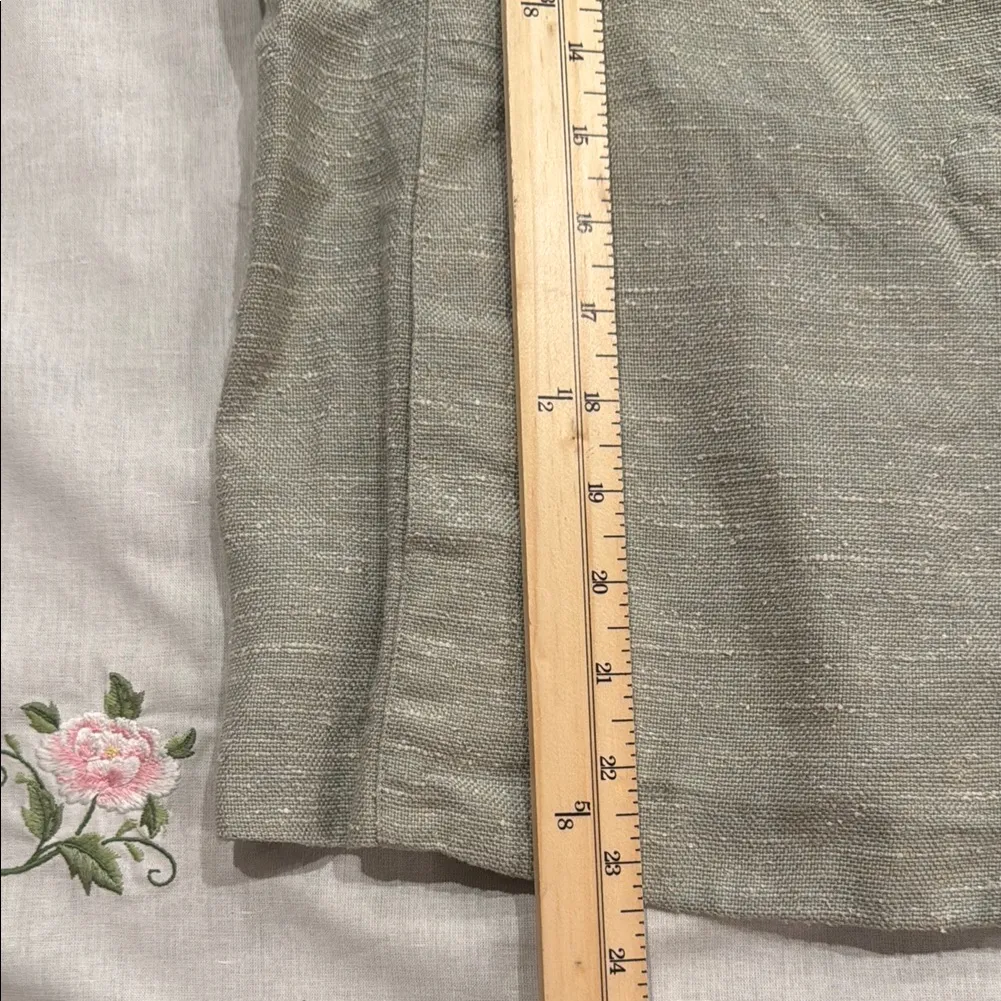 Eileen Fisher Textured Gray/Light Green Linen Silk Blend Jacket - Image 4