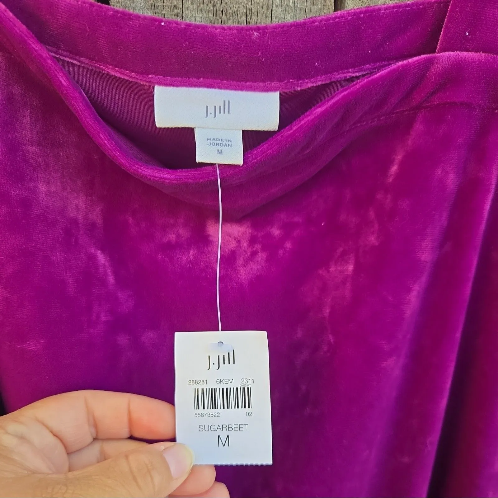 J Jill Womens Top Purple Crushed Velvet Night Club Party Celebrate size M - Image 3