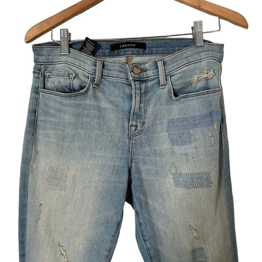 J‎ Brand Distressed Jeans Ripped Grunge Size 29 Blue Denim BOHO Edgy Destruct - Image 3