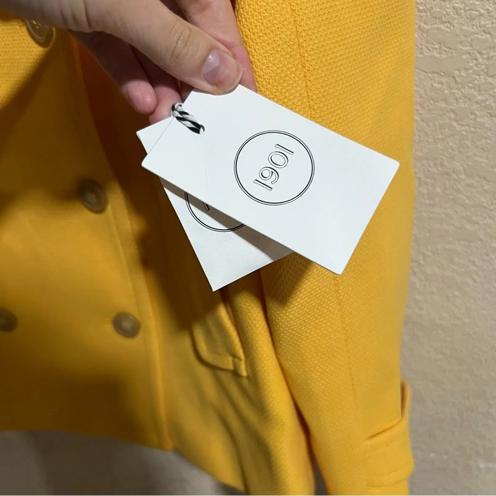 1901 bright yellow rod double breasted coat NEW S - Image 6