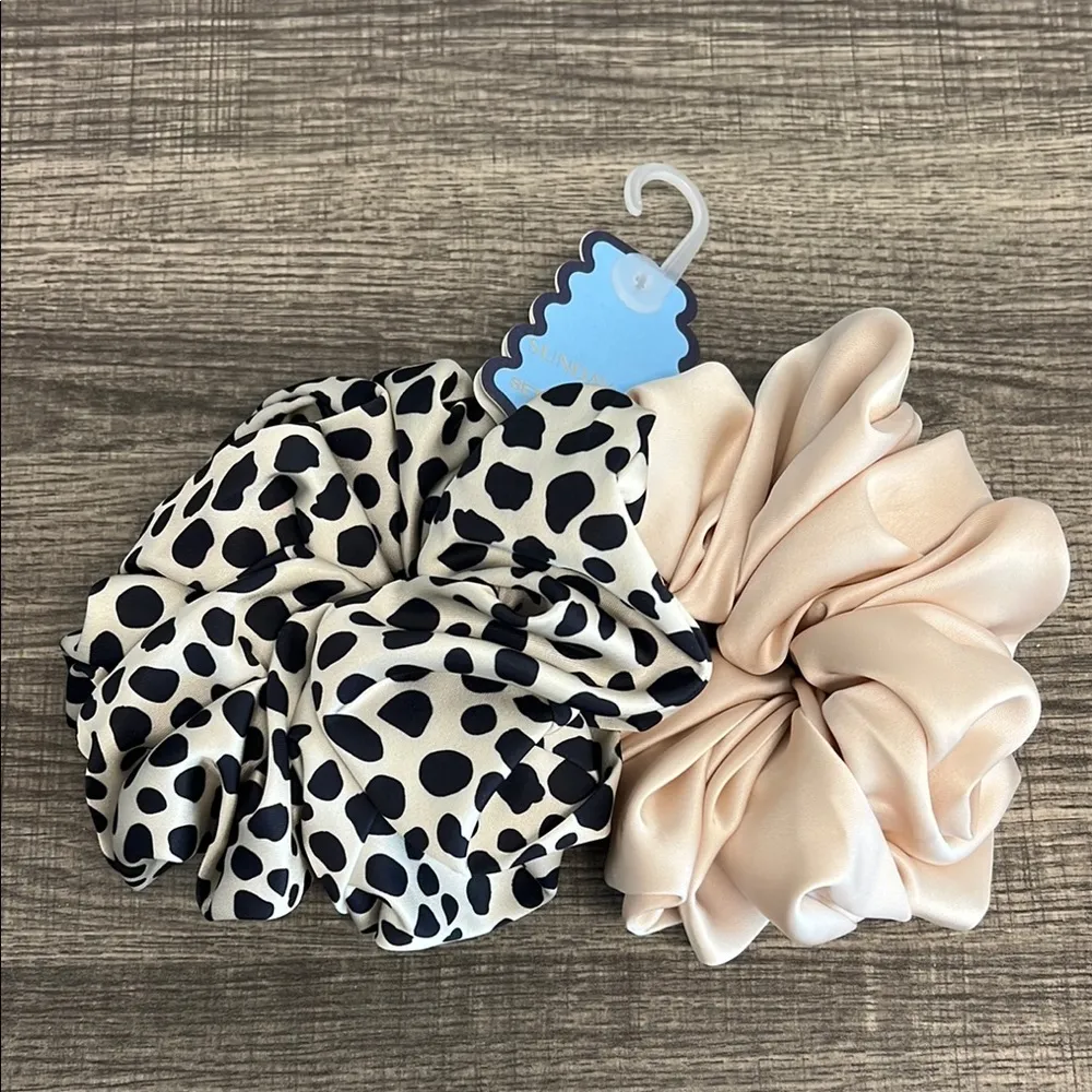Sunday State | Leopard Print & Cream Scrunchie Set Black - Image 3