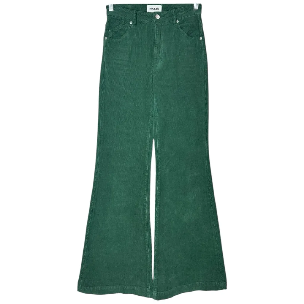ROLLA’S East Coast High Rise Flare Green Corduroy Pants Size 26 - Image 4