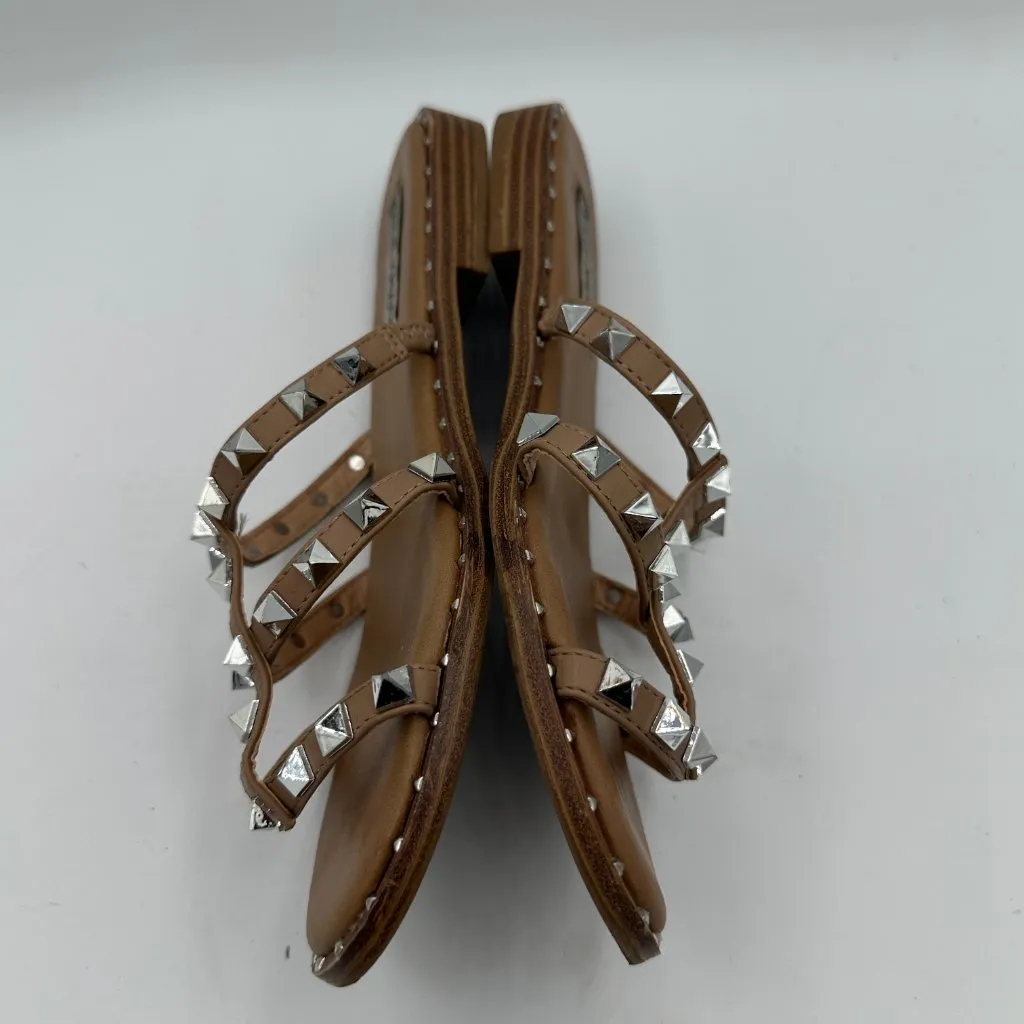 Steve Madden Averill Studded Slide Sandals Faux Leather Tan Women's 7 - Image 3