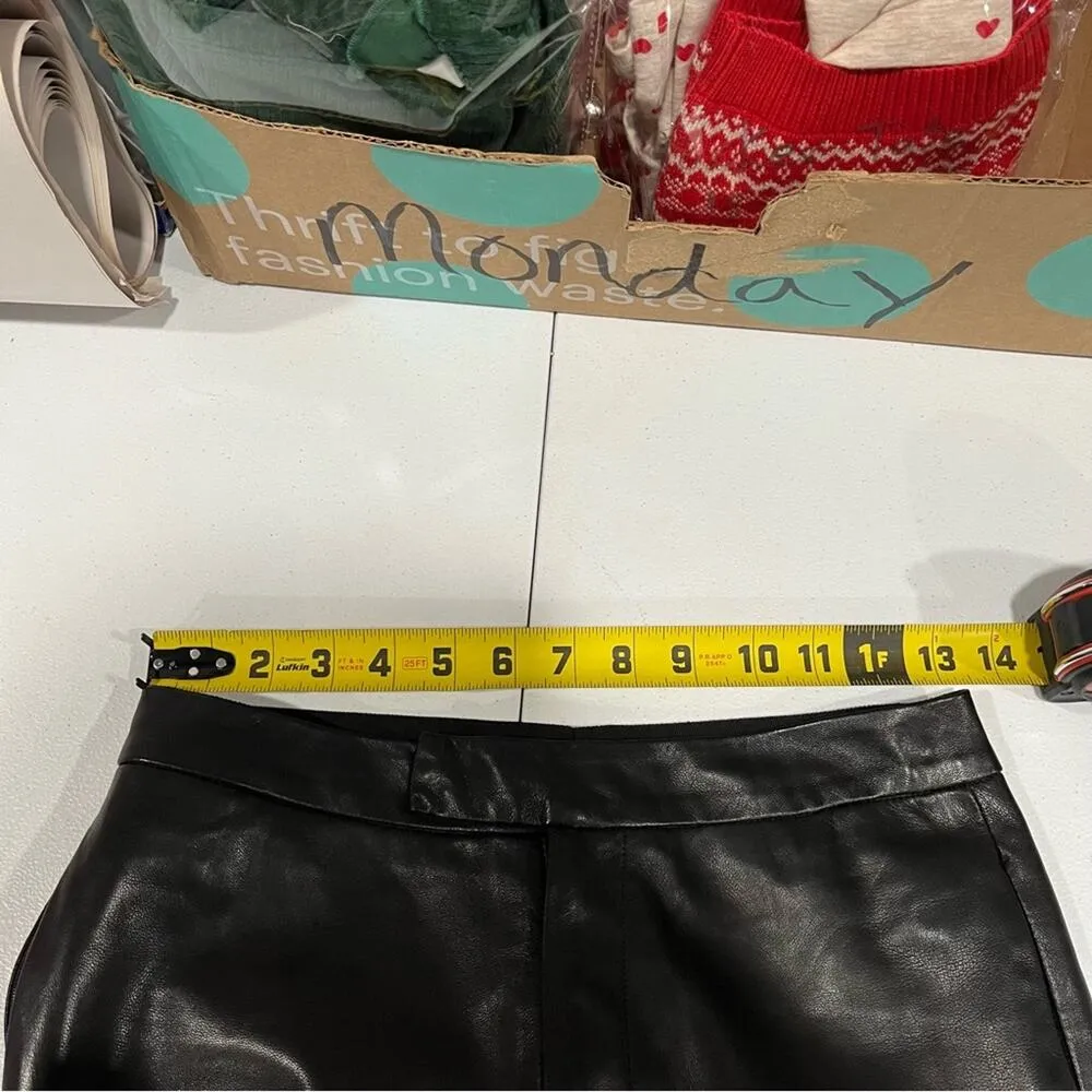 SEA New York Black Lambskin Leather Slim Leg Ankle Pants NO SIZE TAG - Image 8