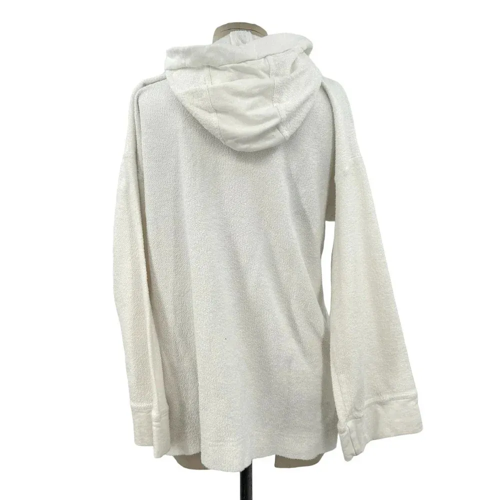 Alala Hoodie Sweatshirt Pullover Lace-Up Athletic Terry Knit White Size Medium - Image 7