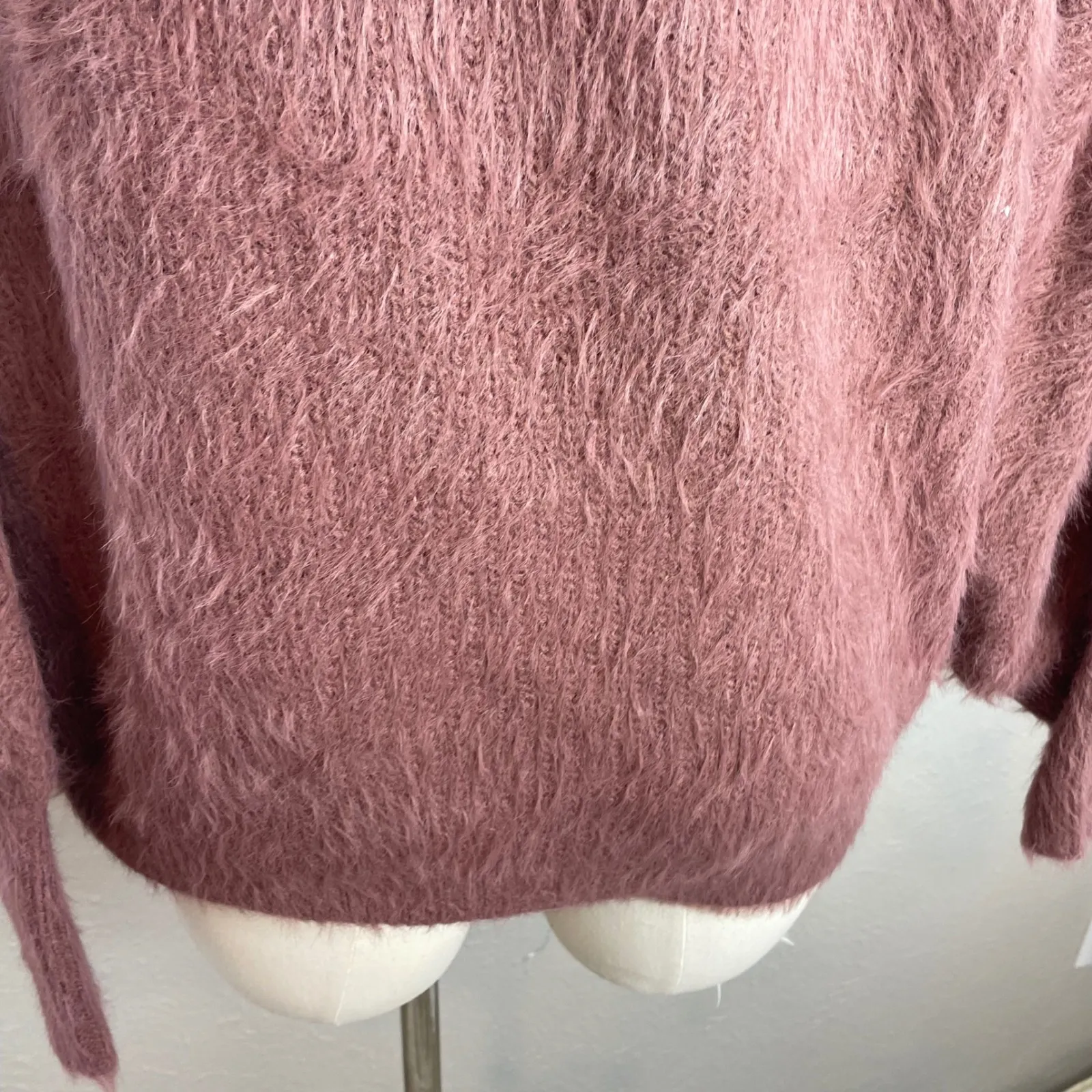 PINCH Fuzzy Knit Open Front Cardigan Sweater – Women's Small/Medium Pink - Image 4