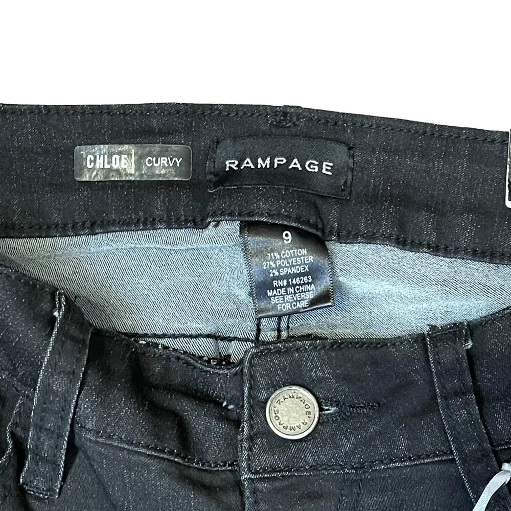 Rampage Womens Chloe Curvy Jeans Size 9 Juniors Black Cotton Stretch Blend 29X30 - Image 5