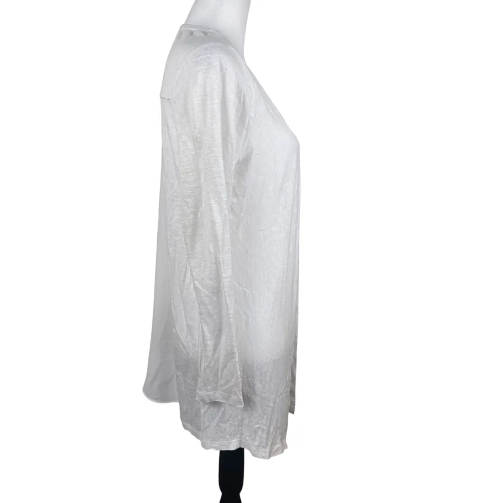 NWT Rachel Ashwell 100% Linen White Slub Open Front Cardigan Small - Image 7