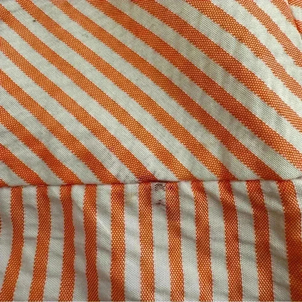 Ralph Lauren BLACK LABEL Mini Skirt Size 6 Coral Stripe Seersucker Orange - Image 4