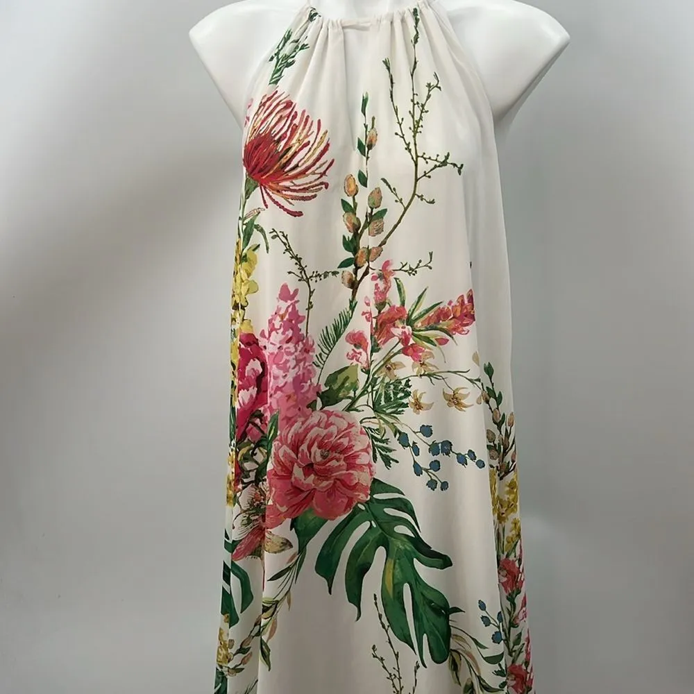 Vici floral halter backless maxi spring dress size large - Image 3