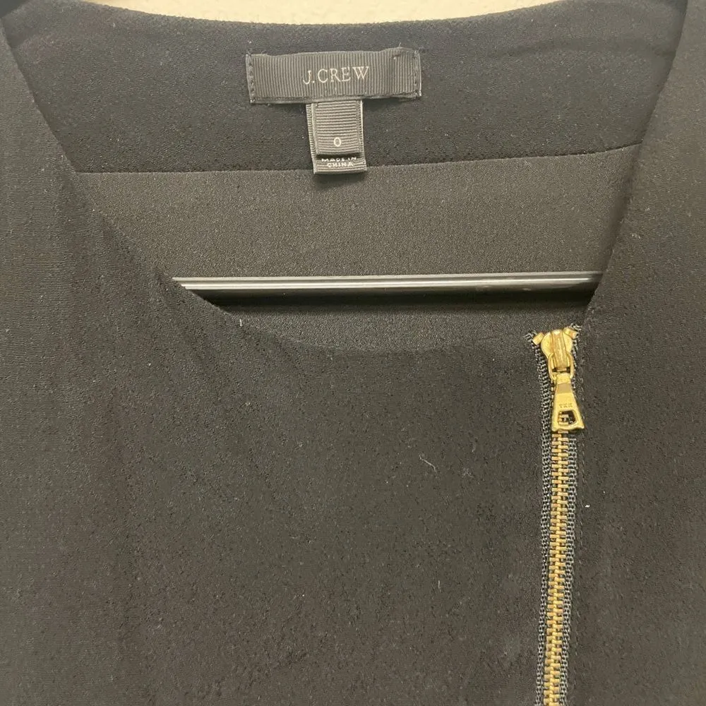 J.Crew Women's Black Skinny Jumpsuit with Gold Side Zipper SZ 0 - Image 4