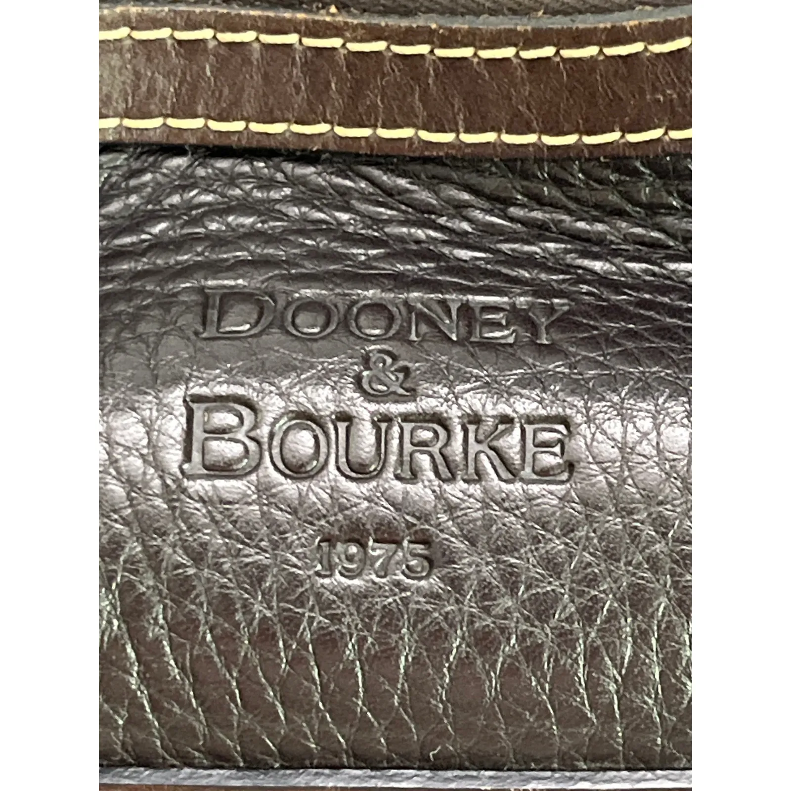 Dooney & Bourke Pebble Leather Dark Brown Shoulder Hobo Bag Silver Hardware - Image 5