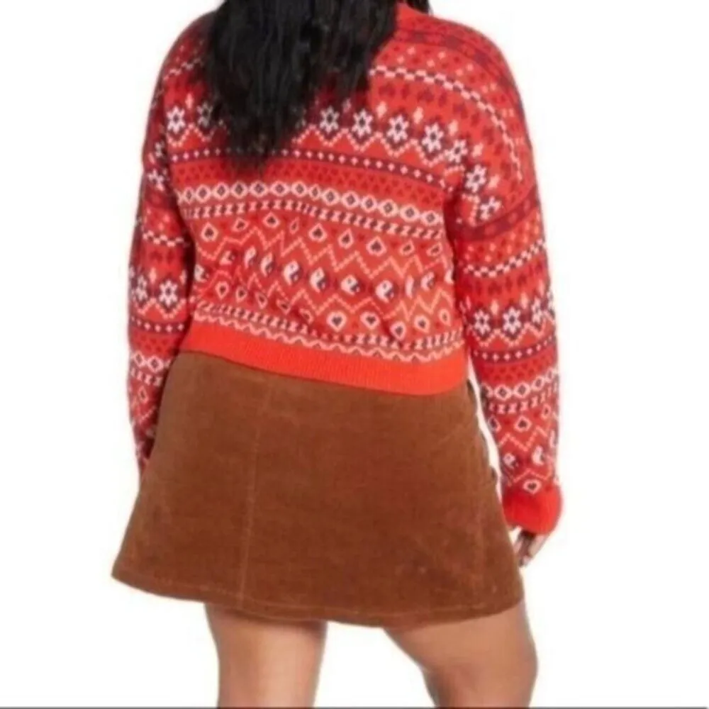 BP Fair Isle Ying Yang Red Sweater New 3X - Image 4