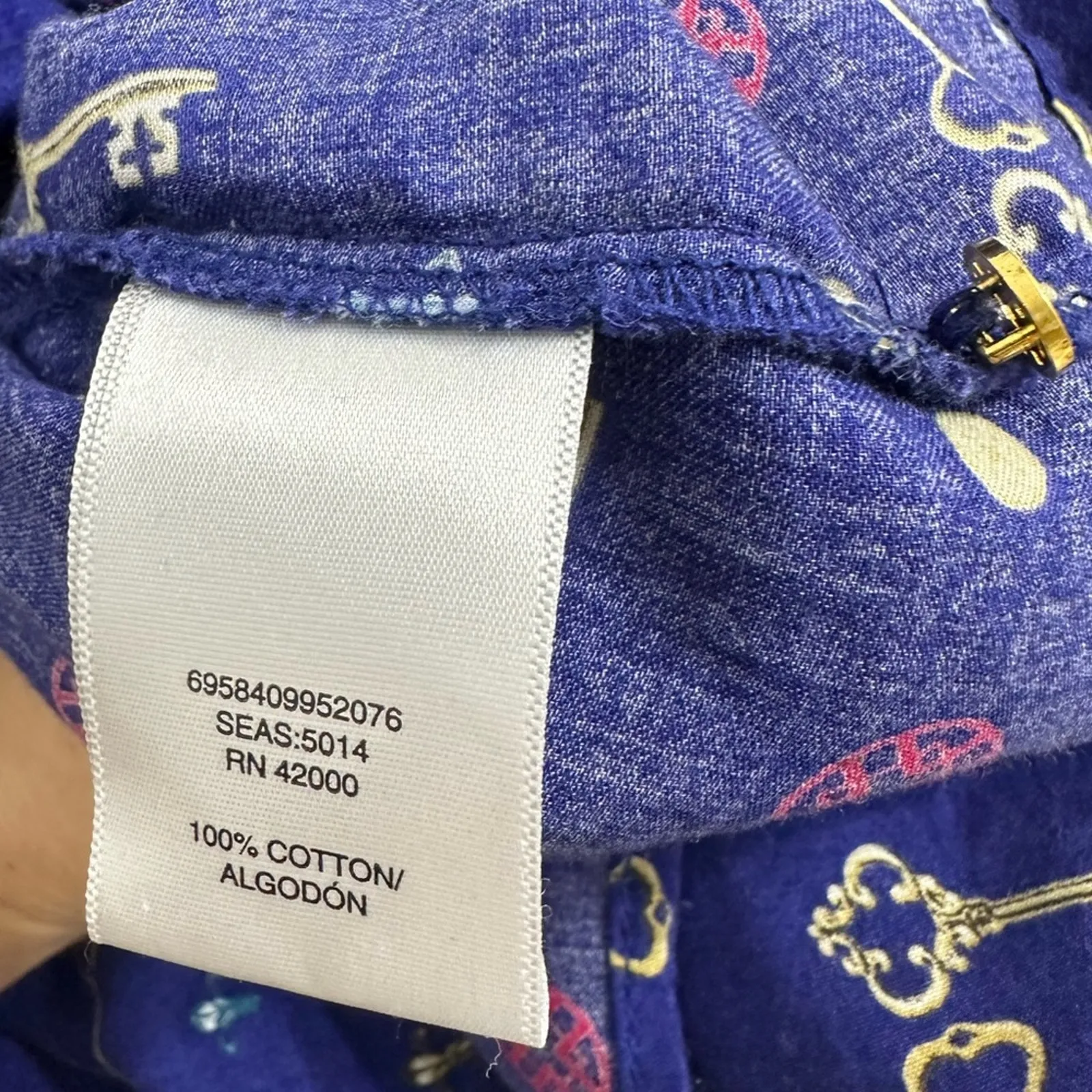 Jaclyn Smith Purple Key Pattern Long-sleeve Button Up XL 80's 90's Style - Image 8