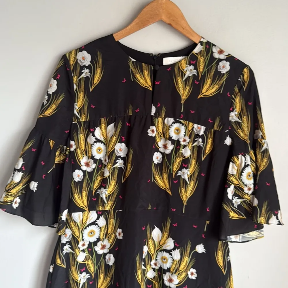 BORGO DE NOR DRESS ALBA BLACK FLORAL PRINT CREPE Size M - Image 3