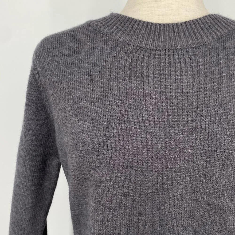 MAISIE NWT Charcoal Gray Asymmetrical Ruffle Hem Pullover Sweater Size Small - Image 2