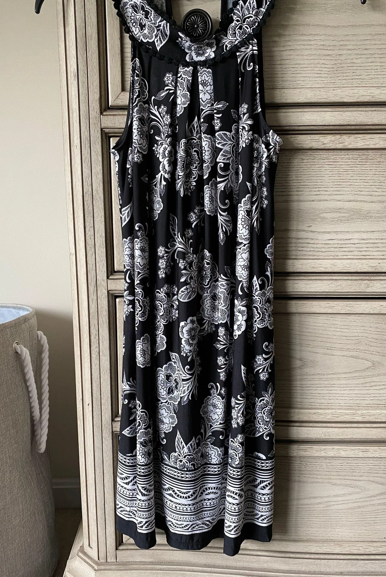 Three Pink Hearts Black And White Dress  - Image 3