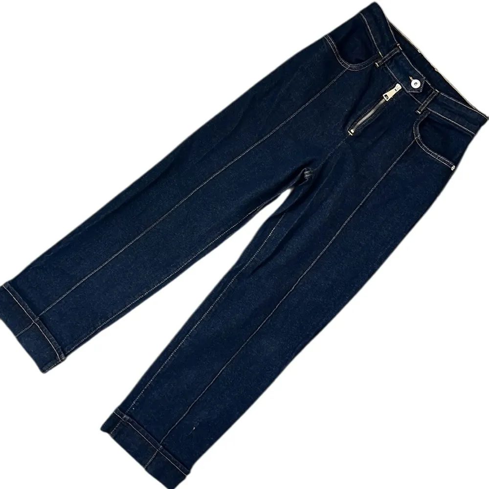 Twinset Milano Straight leg jeans with fold Blue Size 26 - Image 9