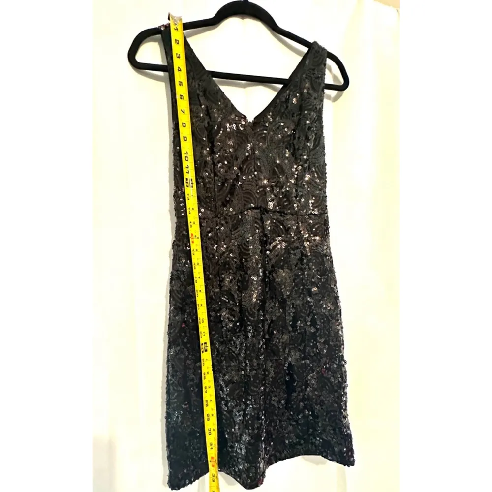 🔥Midnight Nikibiki Black mini Sequined Dress Size S - Image 5
