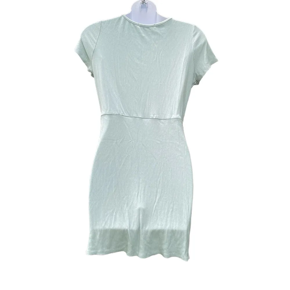 Hesperus  ribbed key hole front mint mini dress - Image 2