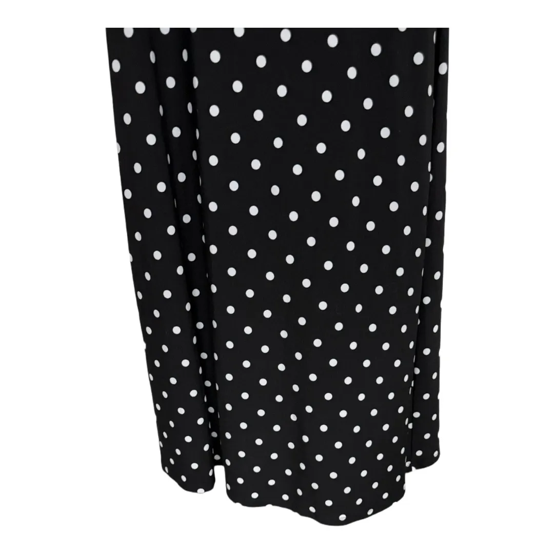Chaps XL Black Polka Dot Sleeveless Sheath Dress Y2K Party Cocktail Swing - Image 3