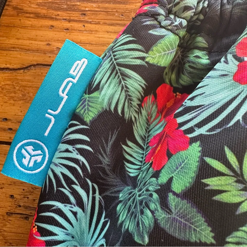 🌸3 for $20🌸 Jlab Padded Cinch Bag Tropical Floral Drawstring Backpack Red - Image 2