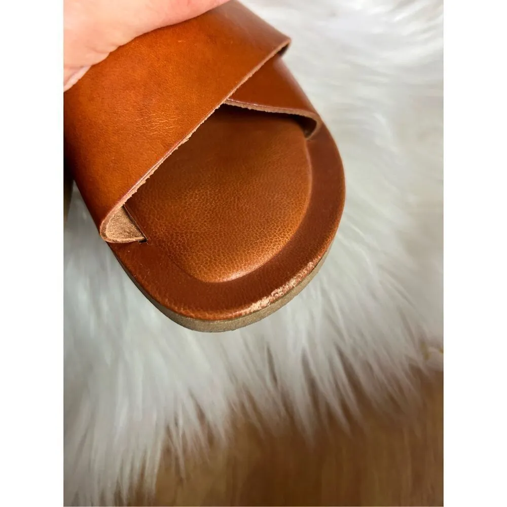 Donna Toscana Women's Sandal Size 8 slip on leather brown comfy - Image 6