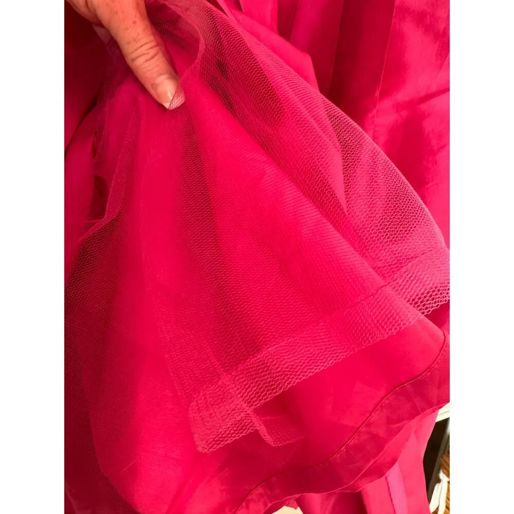 Banana Republic Mad Men Barbie Pink Silk Sleeveless Dress Taffeta size 2 - Image 10