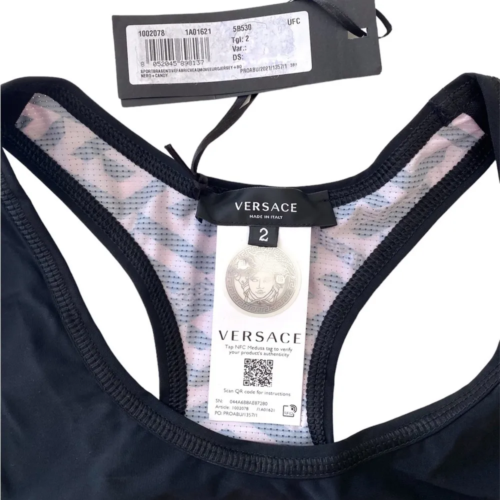 NWT Versace Greca Signature Accent Sports Bra - Image 7