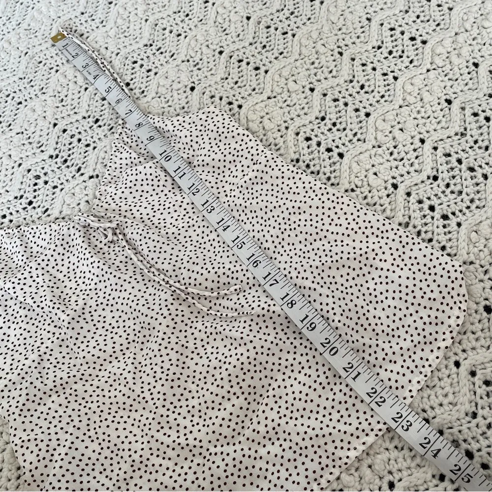 Auguste the Label Polka Dot Tie Front Tank Top Cami White/Brown (Size 2) White - Image 5