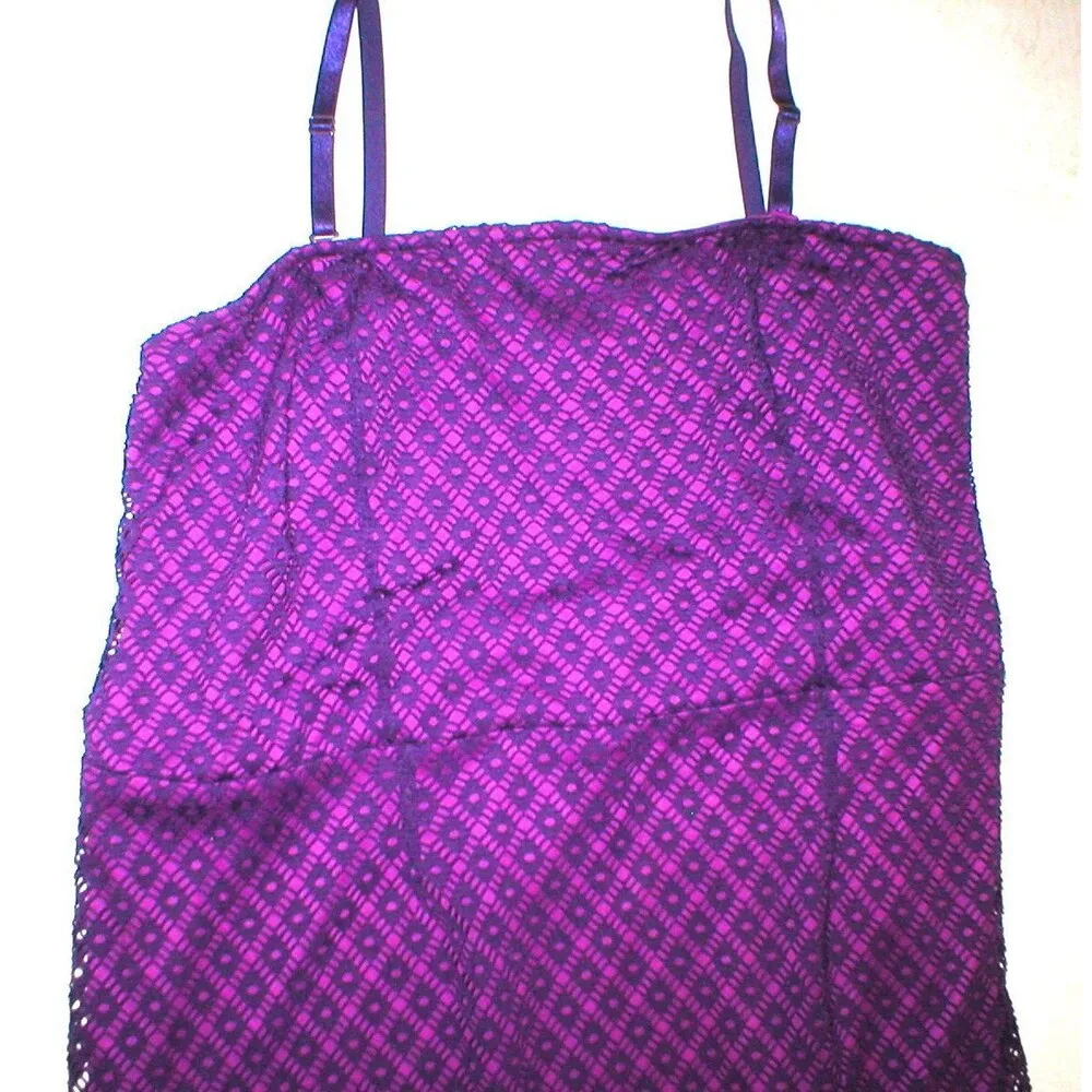 New Lane Bryant Womens Dress 26 Purple Dark Light Plus Tank Strapless Adjustable - Image 10