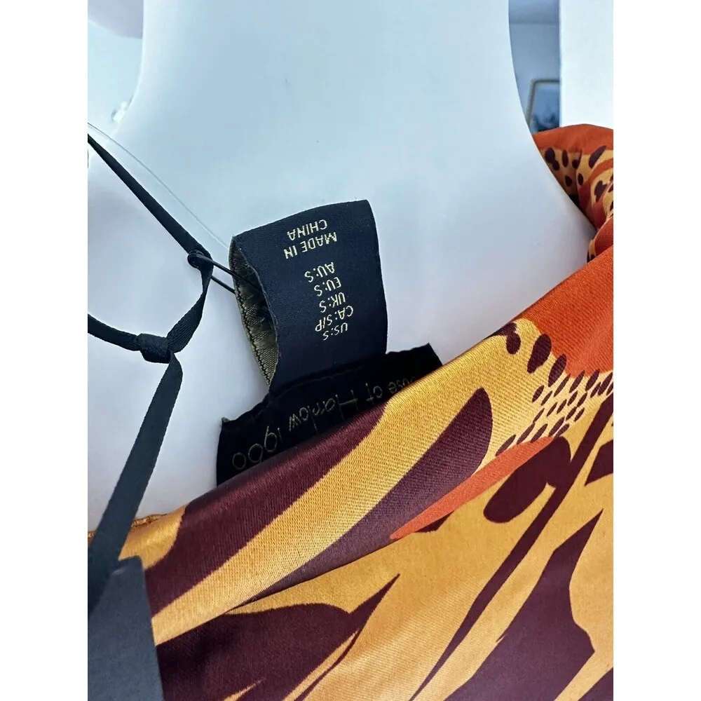 HOUSE OF HARLOW  1960 lounge Satin Leisure Short Set RICH FALL COLORS  sz Small - Image 7