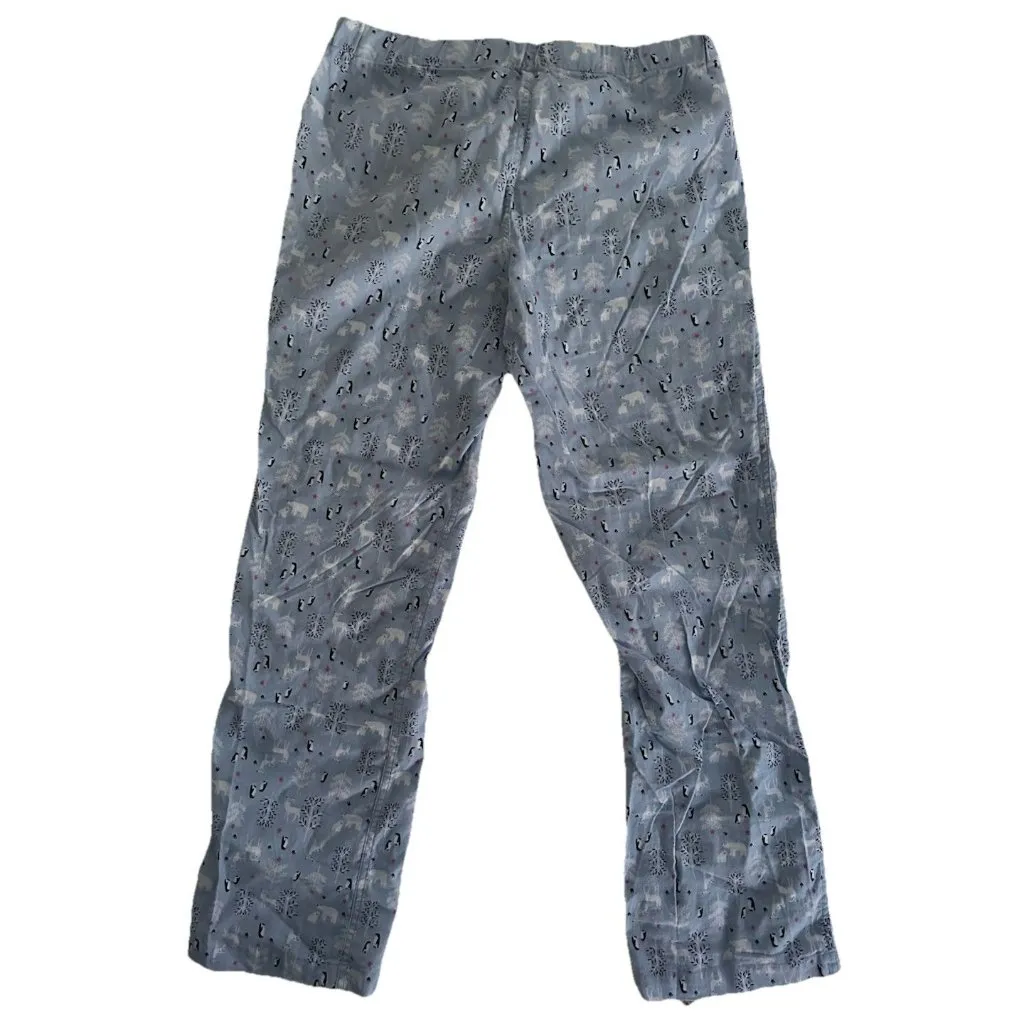 Women J. Crew light blue penguin print flannel pajama pants size M christmas - Image 6